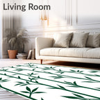 Vertical Bamboo Leaf Print Design Rug