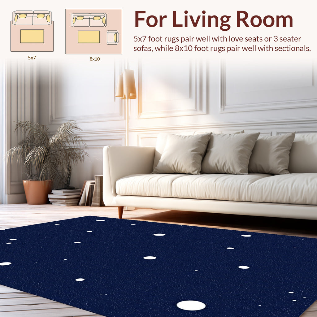 Night Sky Dot Abstract Rug