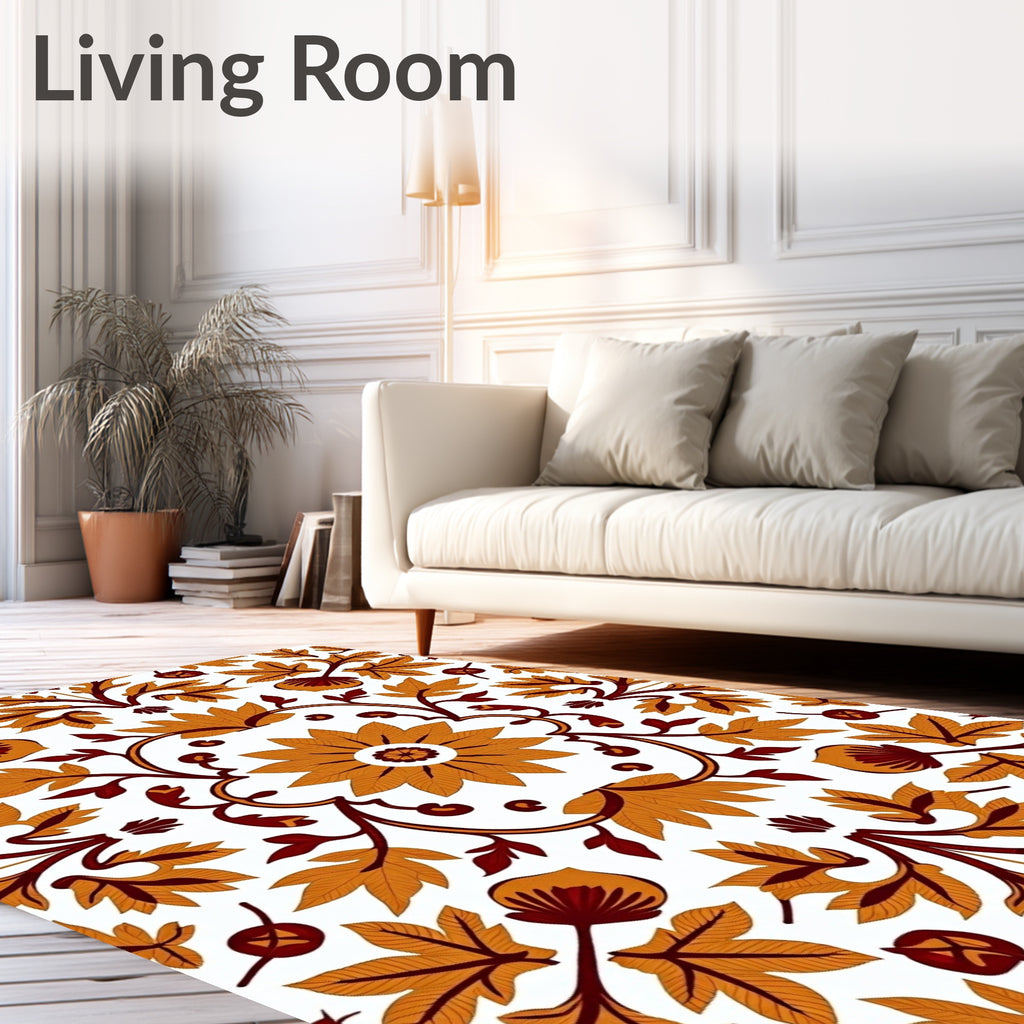 Ornate Floral Medallion Pattern Rug