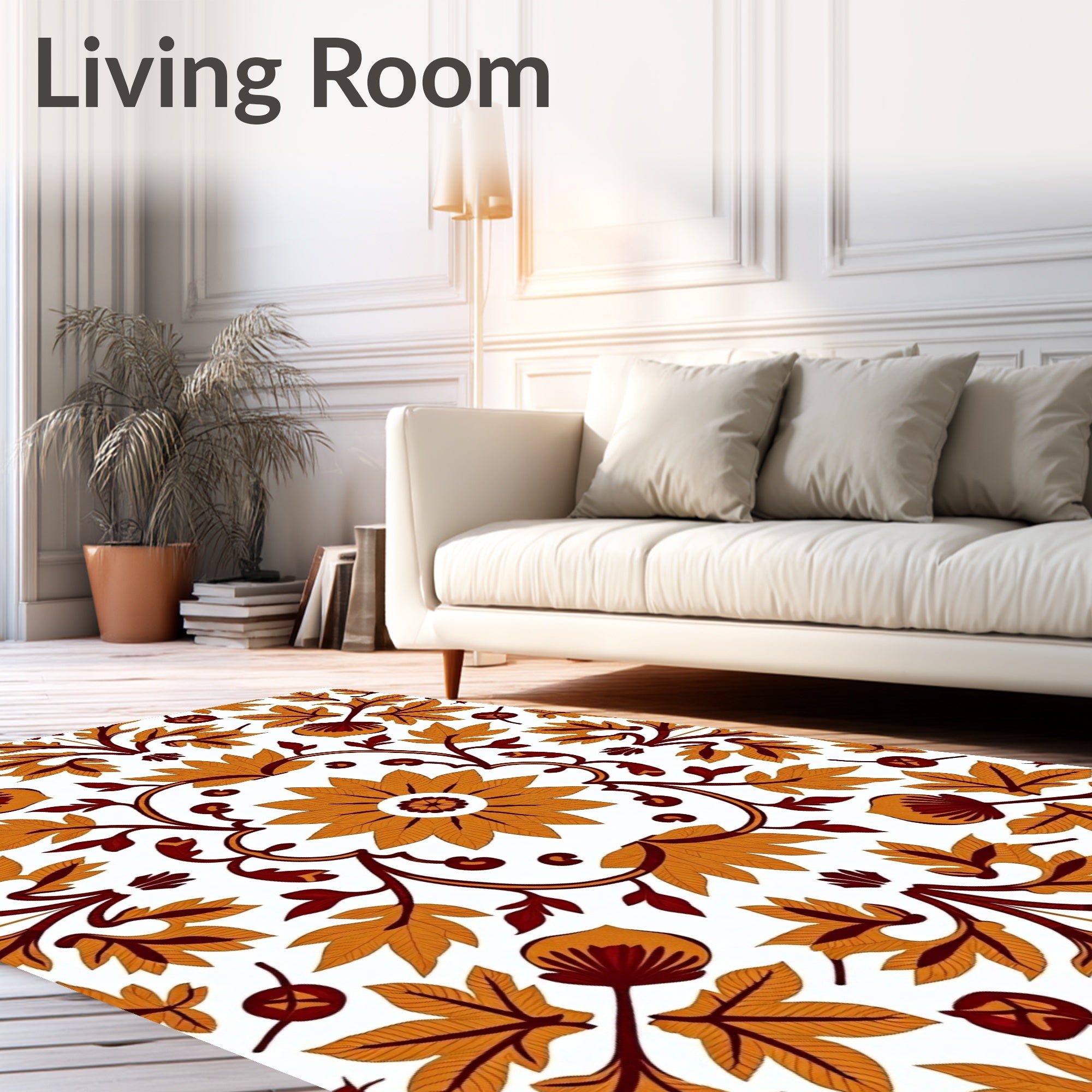 Ornate Floral Medallion Pattern Rug