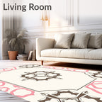 Ornate Floral Scroll Pattern Rug