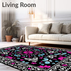 Bold Floral Butterfly Patterned Rug