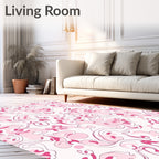 Abstract Pink Swirl Pattern Rug