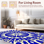 Bold Royal Blue Sunburst Design Rug