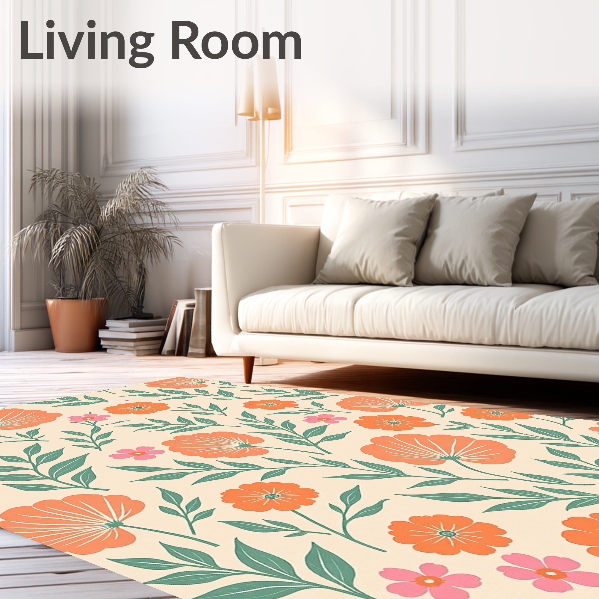Retro Floral Vines Pattern Design Rug