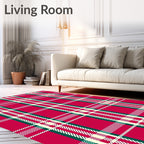 Classic Red Tartan Plaid Design Rug