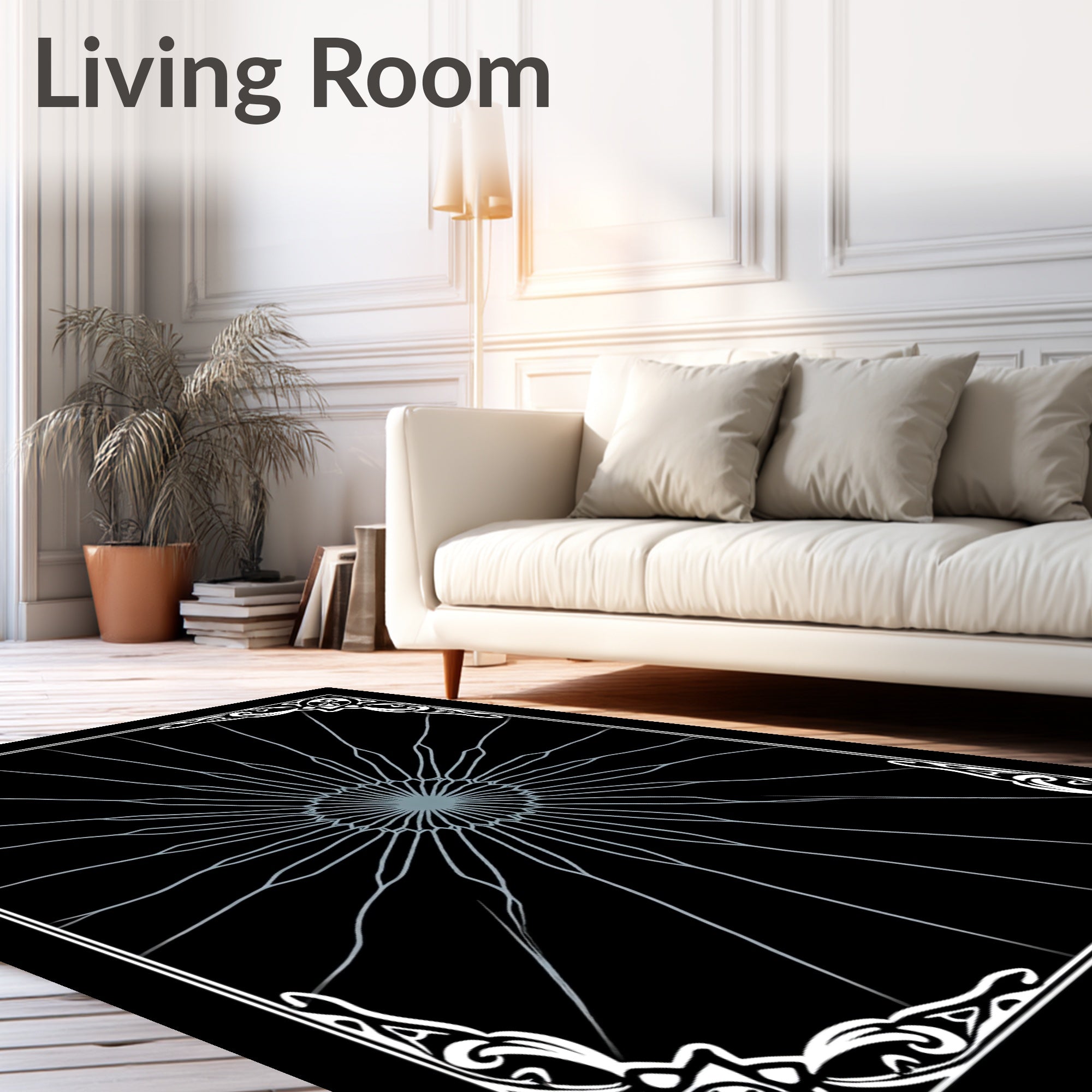 Abstract Radial Starburst Design Rug
