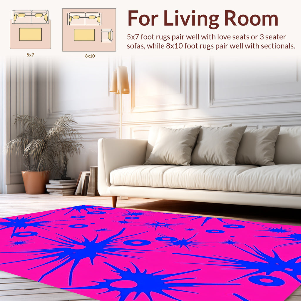 Exploding Star Circles Pattern Design Rug