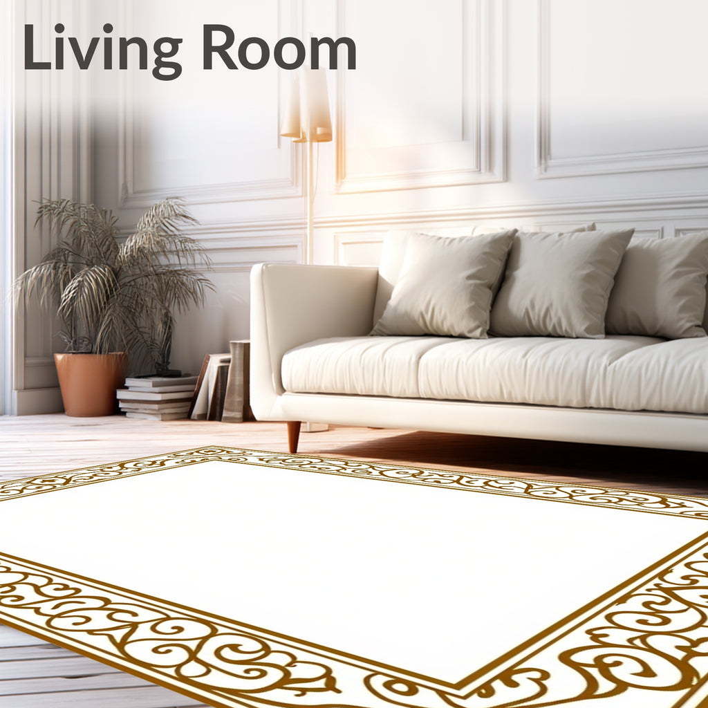 Elegant Scrollwork Frame Design Rug