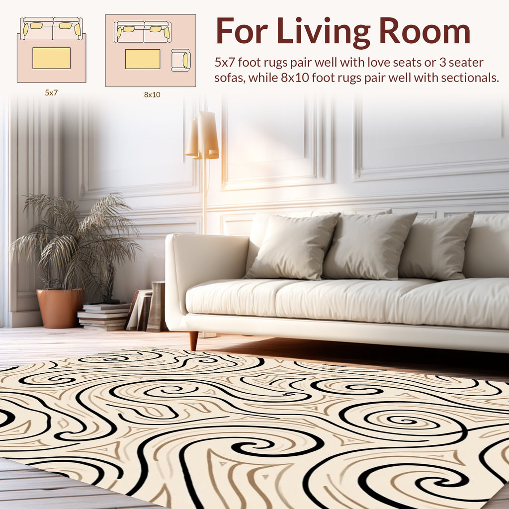 Organic Swirls Patterned Rug