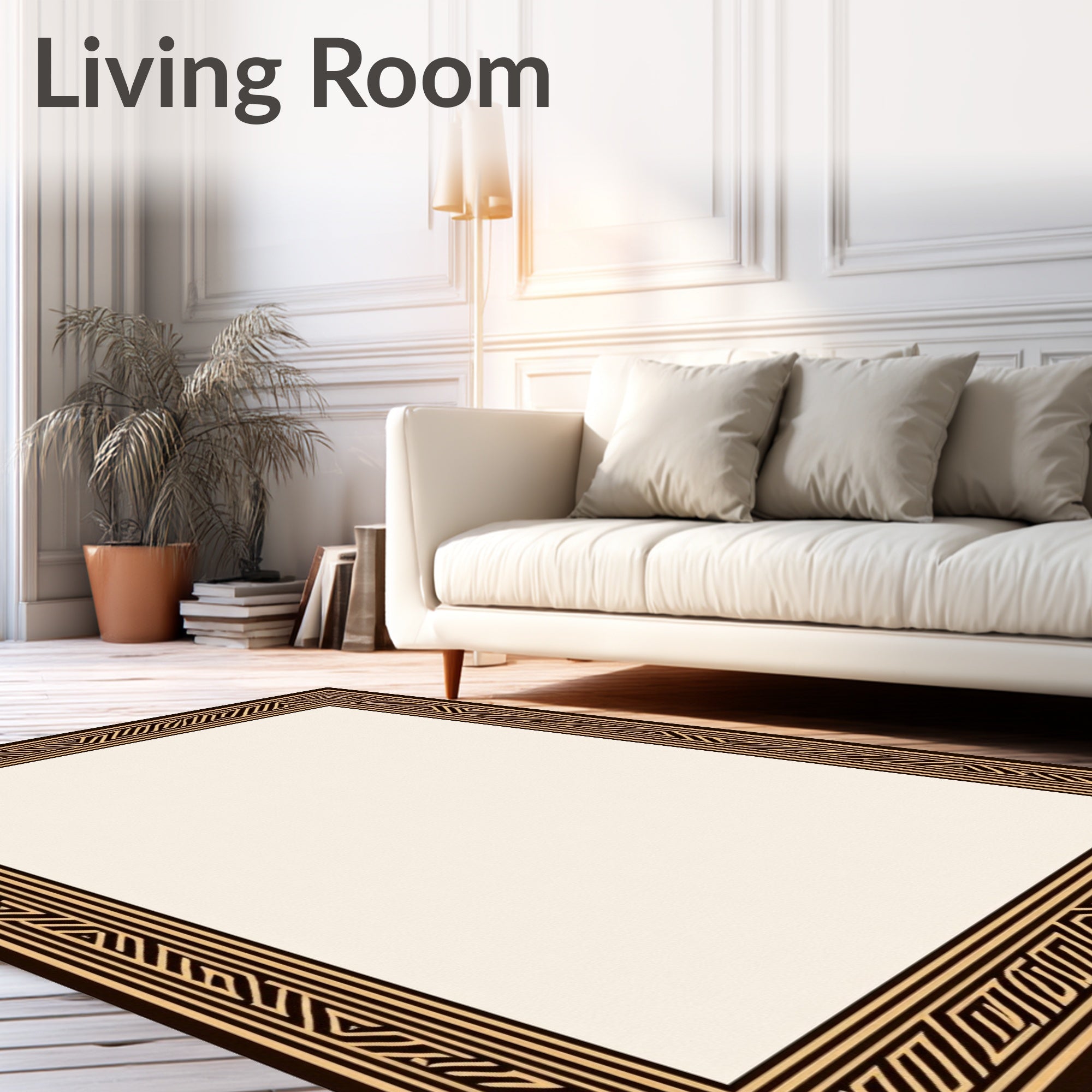 Geometric Maze Line Art Rug