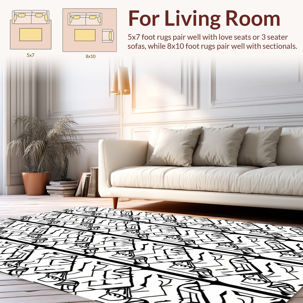 Art Deco Style Geometric Pattern Rug