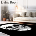 Monochromatic Skull Graphic Design Rug