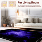 Abstract Swirling Blue Starburst Pattern Rug