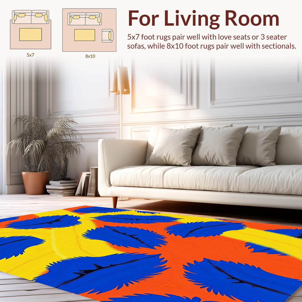 Vibrant Blue Lips Abstract Pattern Rug