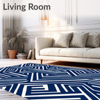 Interlocking Geometric Maze Design Rug