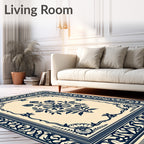 Classic Floral Bouquet Outline Rug