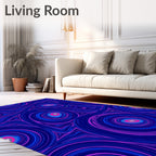 Abstract Swirls Blue Pink Pattern Rug