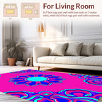 Vibrant Floral Pattern Mandala Design Rug