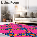 Vibrant Floral Swirl Pattern Rug