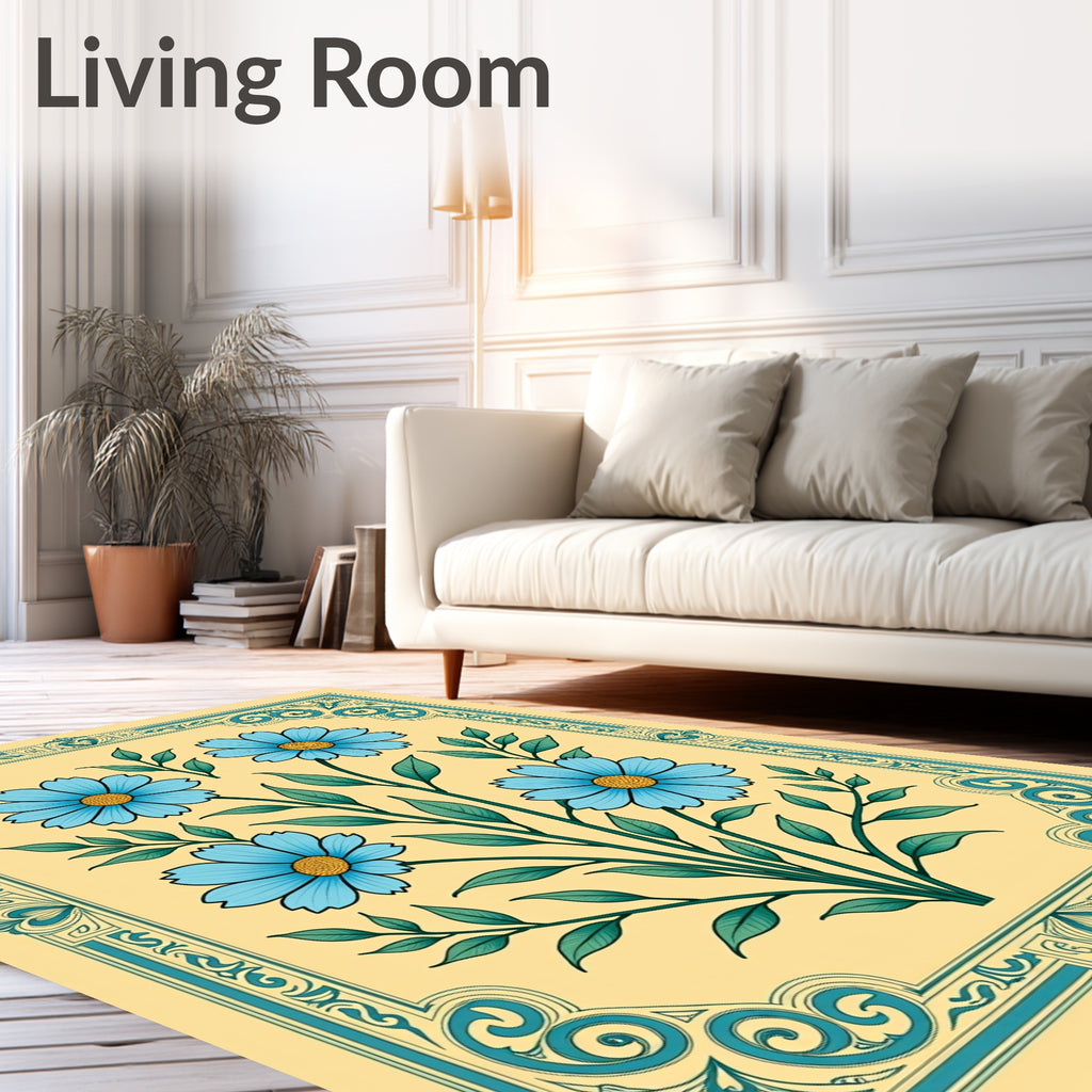 Floral Garden Border Design Rug