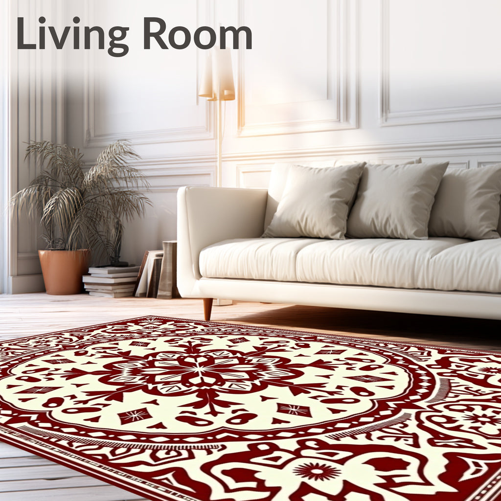 Ornate Geometric Mandala Pattern Rug