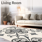 Ornate Floral Swirls Pattern Rug