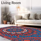 Intricate Floral Mandala Pattern Rug