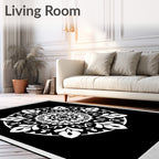 Black and White Mandala Art Rug