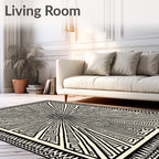 Bold Geometric Sunburst Pattern Rug