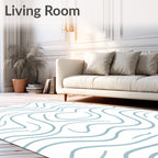 Abstract Wavy Line Pattern Rug