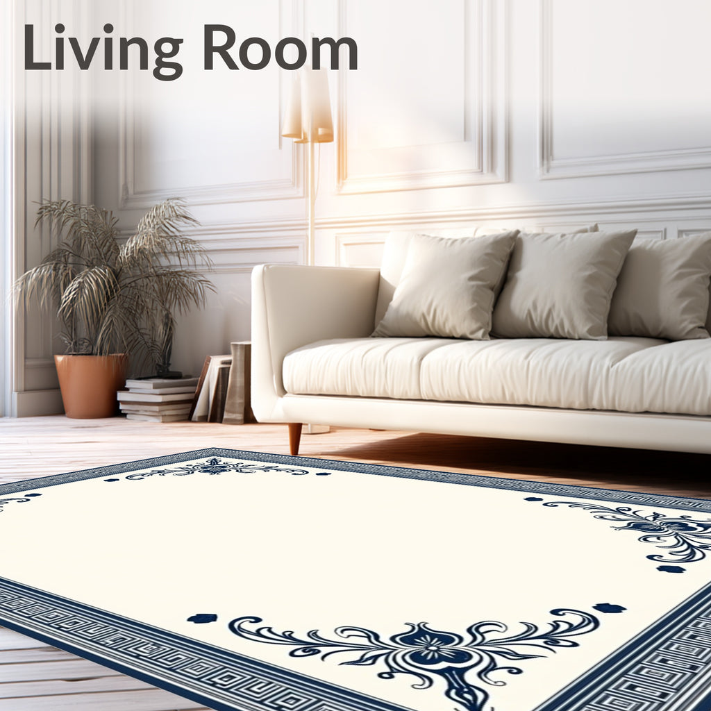 Classic Floral Border Design Rug