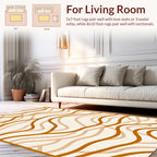 Sandy Dune Abstract Wavy Lines Rug