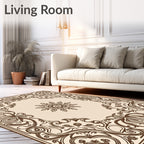 Ornate Floral Scrollwork Traditional Rug