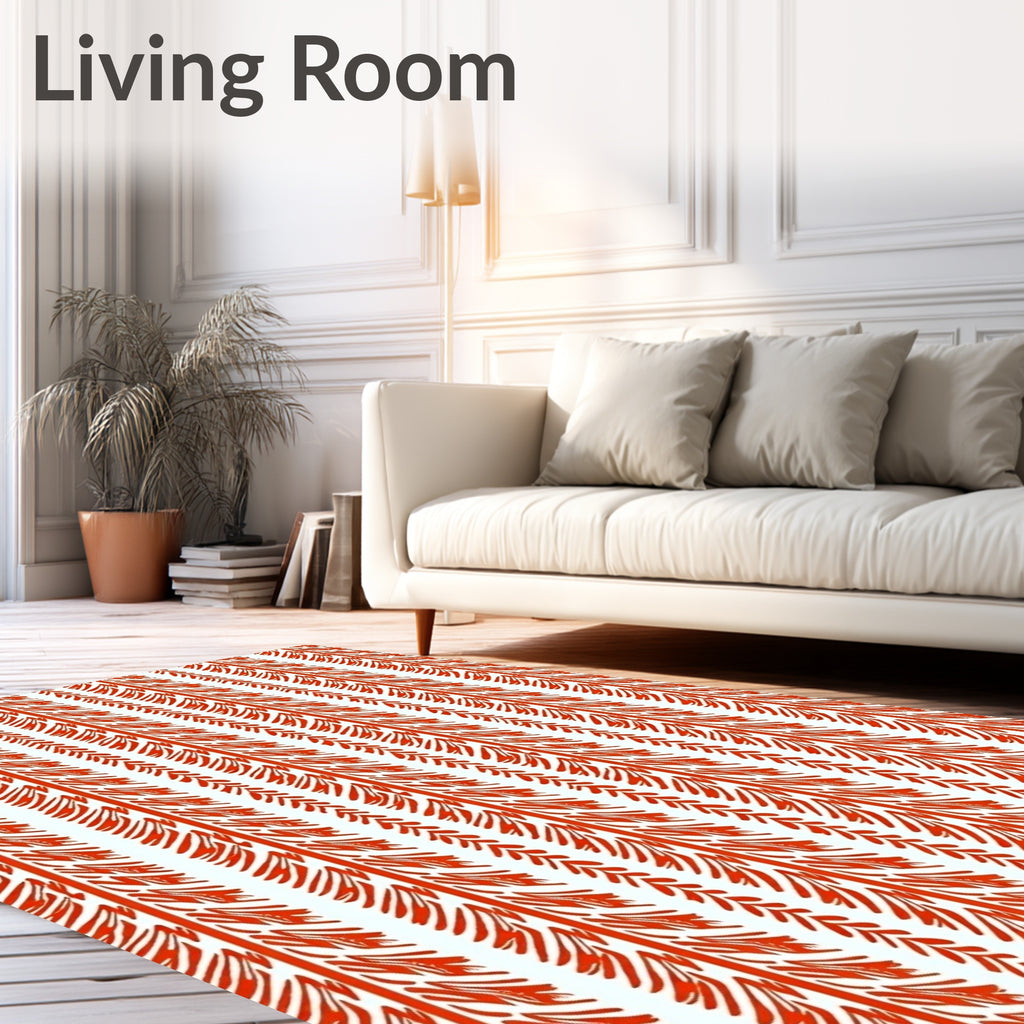 Vertical Textured Feather Pattern Rug