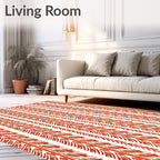 Vertical Textured Feather Pattern Rug