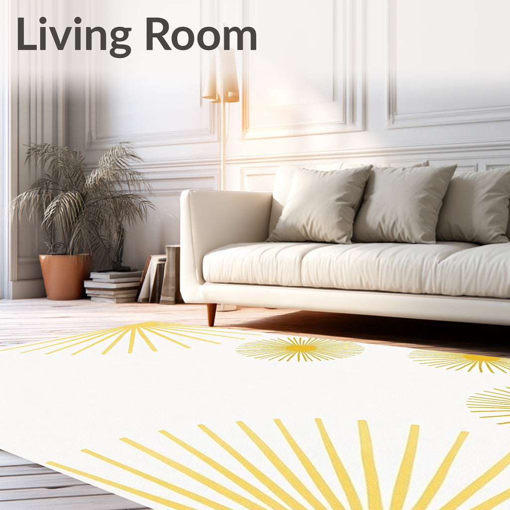 Radiant Sunburst Geometric Pattern Rug