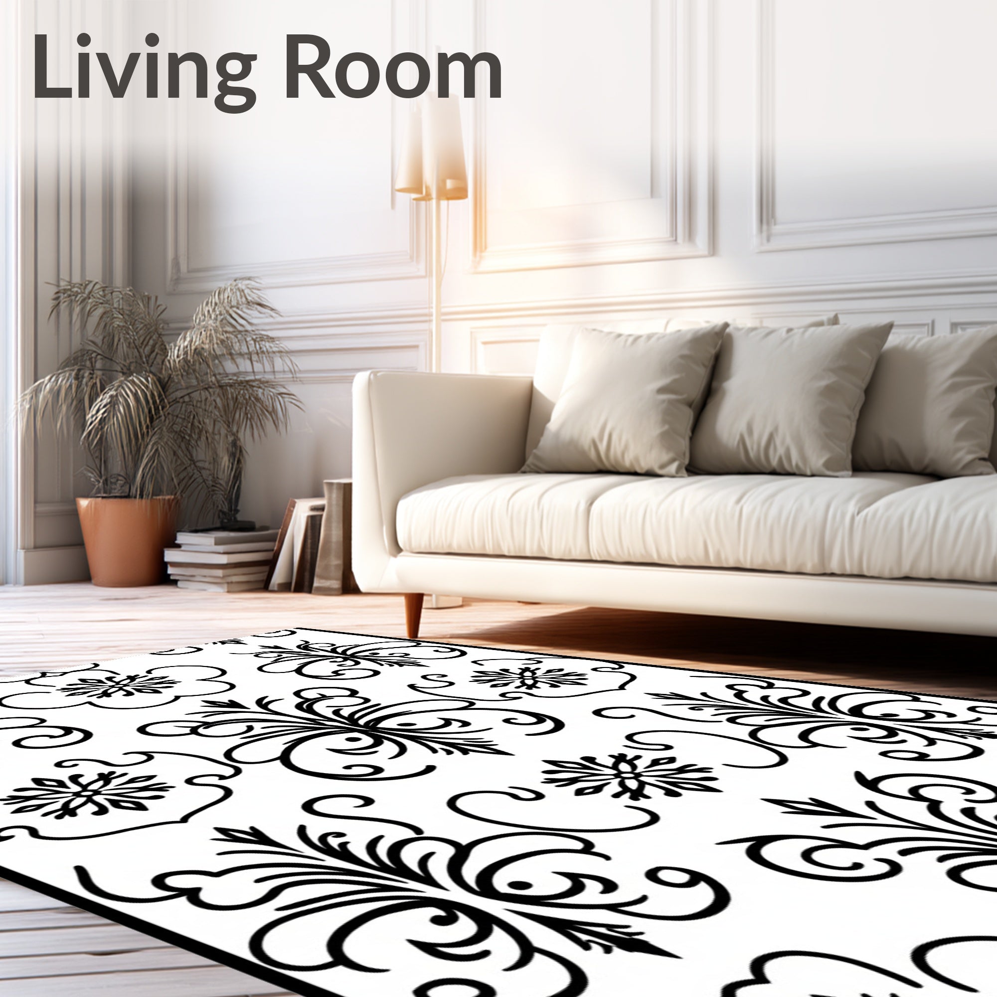 Classic Floral Scrollwork Pattern Rug