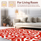 Classic Red Swirl Pattern Rug