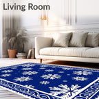Winter Snowflake Navy Decorative Rug