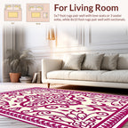 Damask Floral Symmetrical Pattern Rug