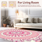 Pink Mandala Floral Symmetry Rug