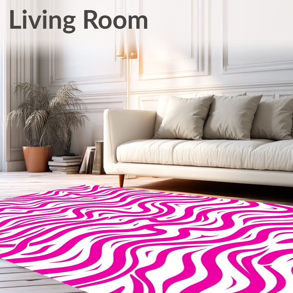 Hot Pink Swirl Pattern Rug