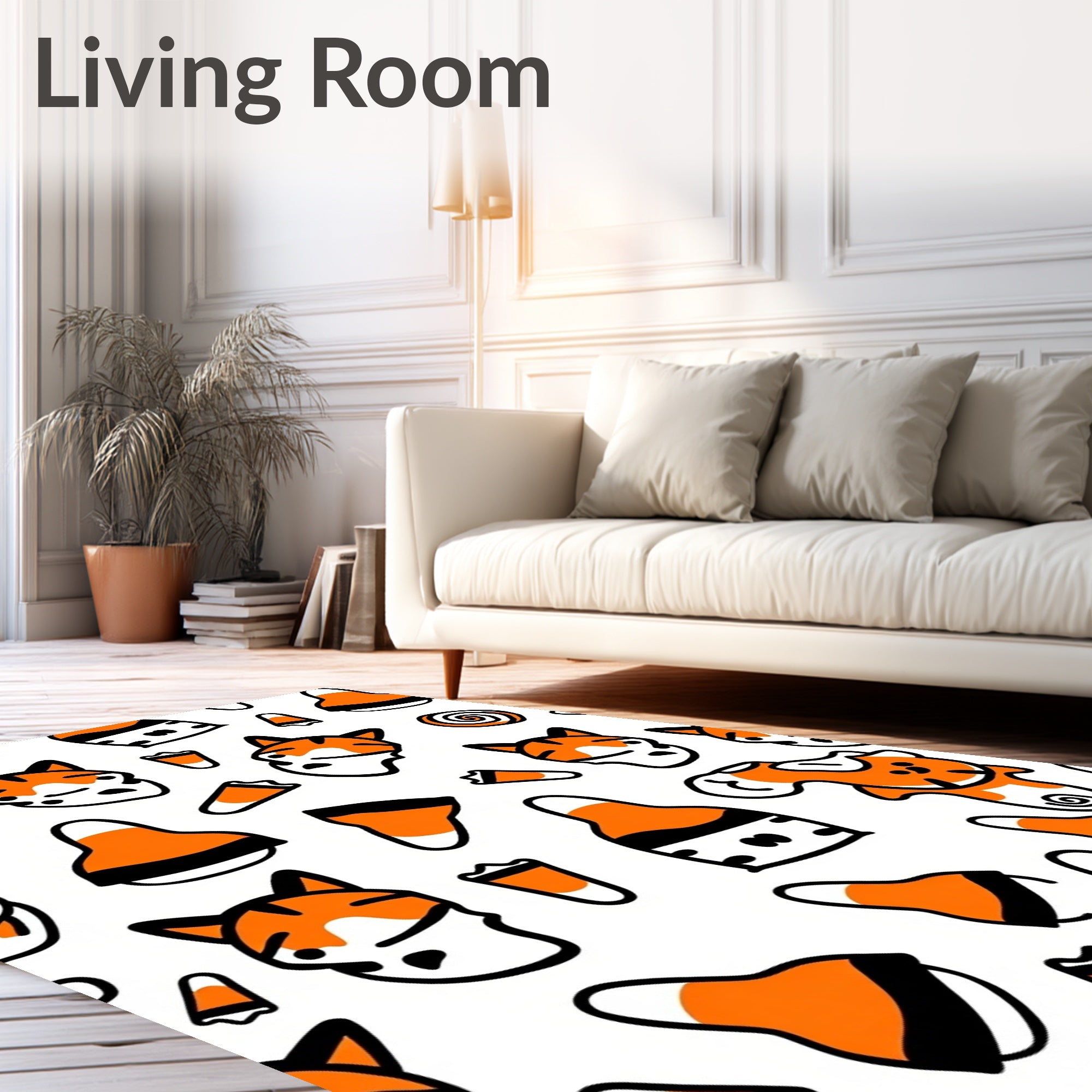 Cute Halloween Animals Candy Pattern Rug