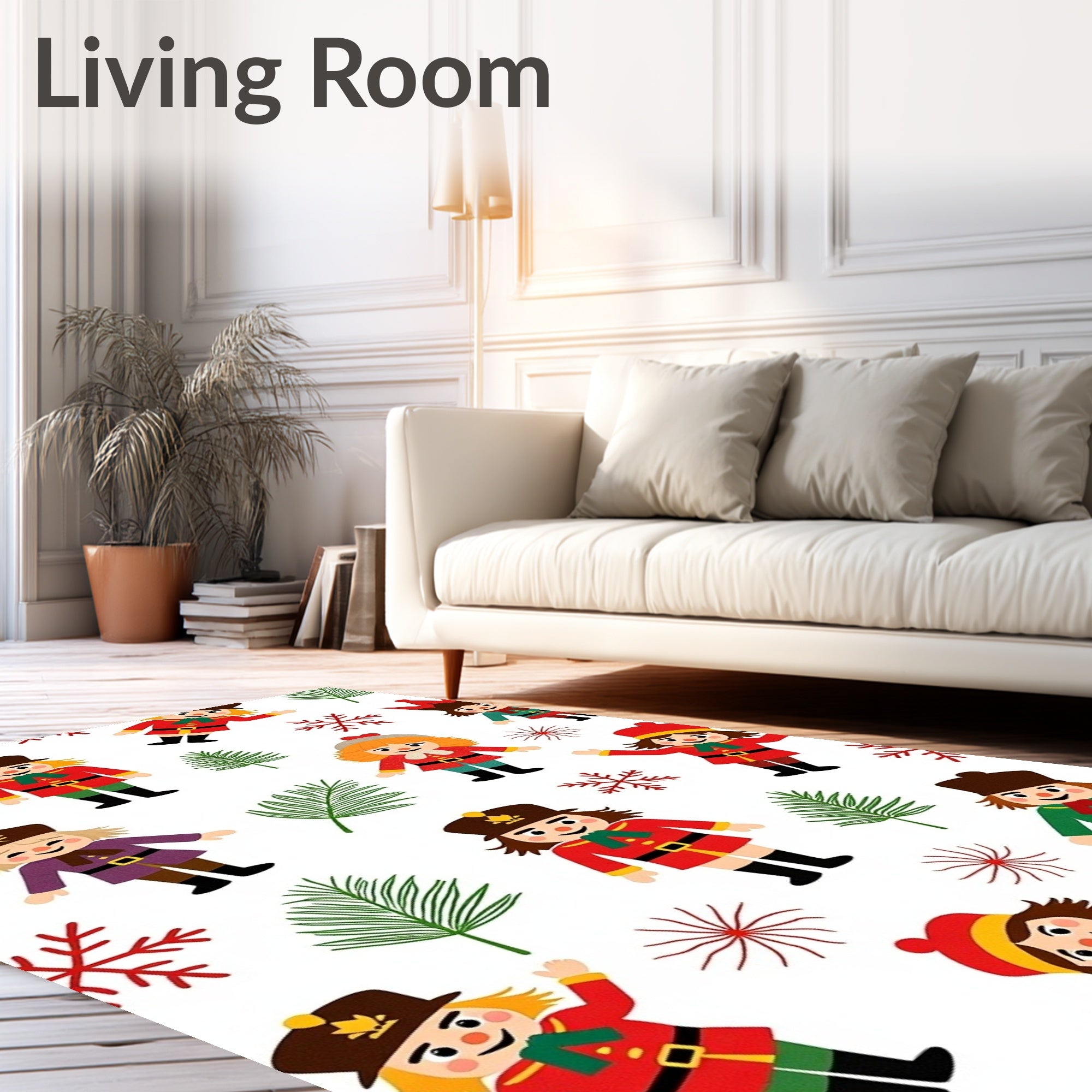 Charming Nutcracker Soldier Pattern Rug