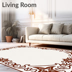 Ornate Floral Star Border Design Rug