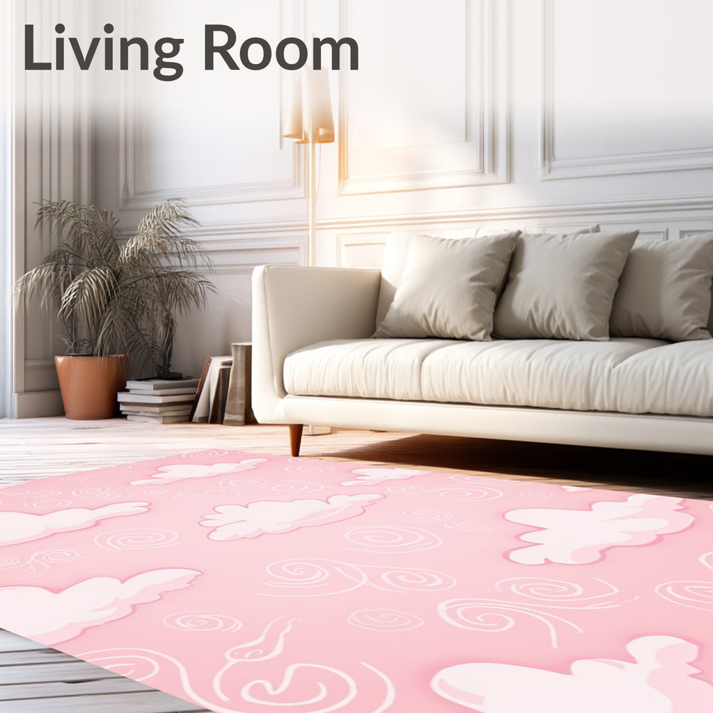 Pink Clouds Swirl Pattern Rug