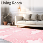 Pink Clouds Swirl Pattern Rug