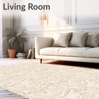 Whimsical Swirling Line Art Pattern Rug