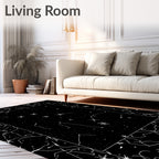 Cosmic Star Constellation Black White Rug